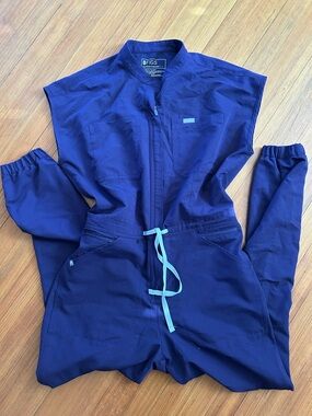 FIGS Women's PURPLE JAM  Utility Jumpsuit